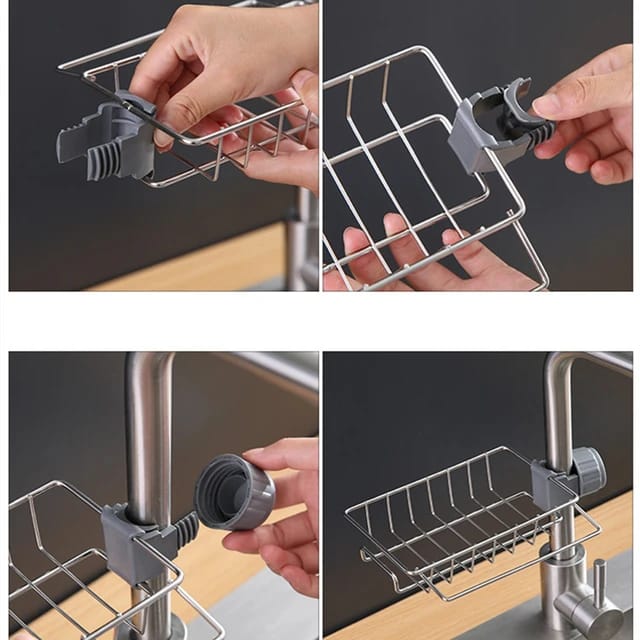 Estante de aluminio para fregadero de cocina