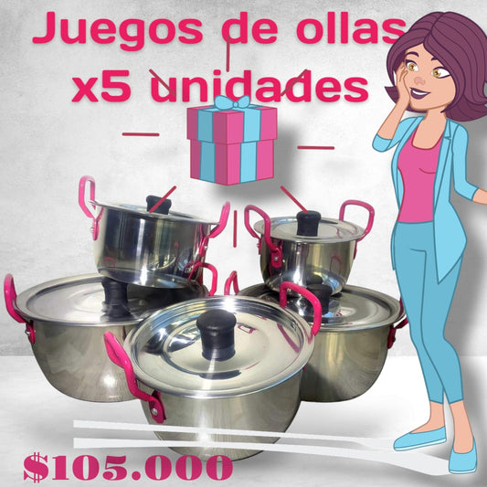 Juego De Ollas X 5