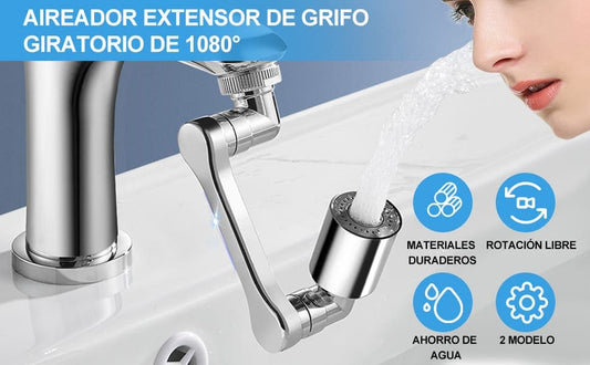 Grifo Giratorio 1080° Ahorra Agua Cocina